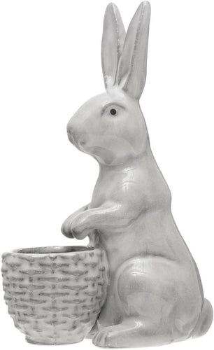 Stoneware Rabbit with Basket