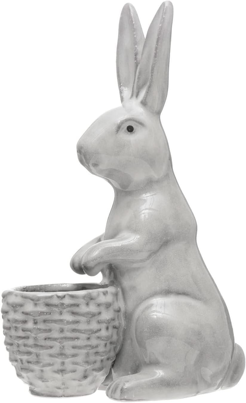 Stoneware Rabbit with Basket