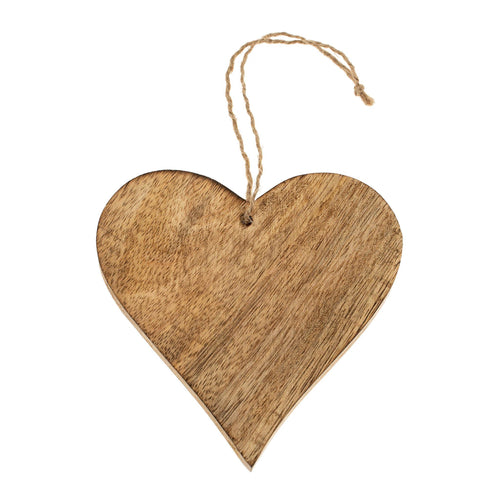 Natural Wooden Heart Ornament