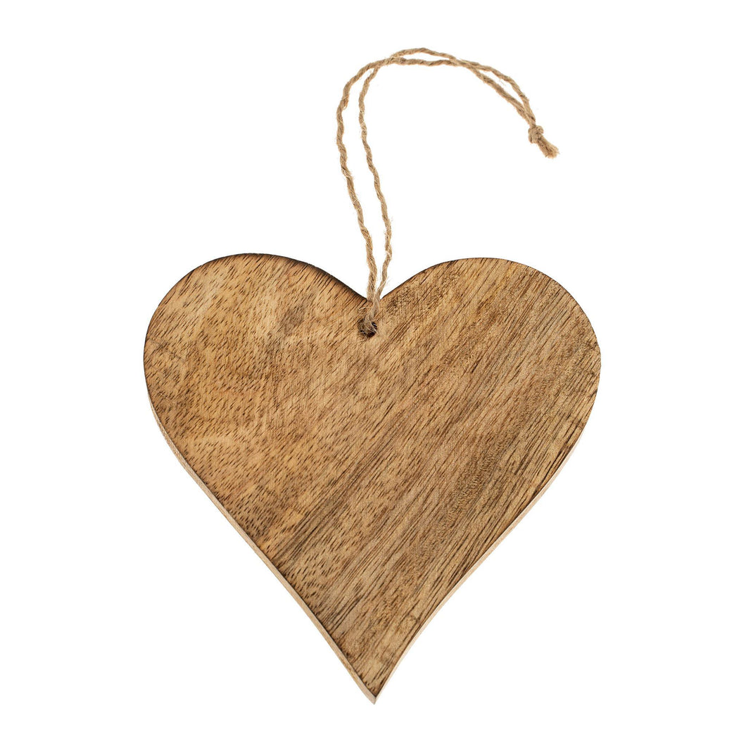 Natural Wooden Heart Ornament
