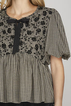 Load image into Gallery viewer, Florence Black Gingham Top