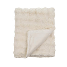 Load image into Gallery viewer, White Faux Fur Throw