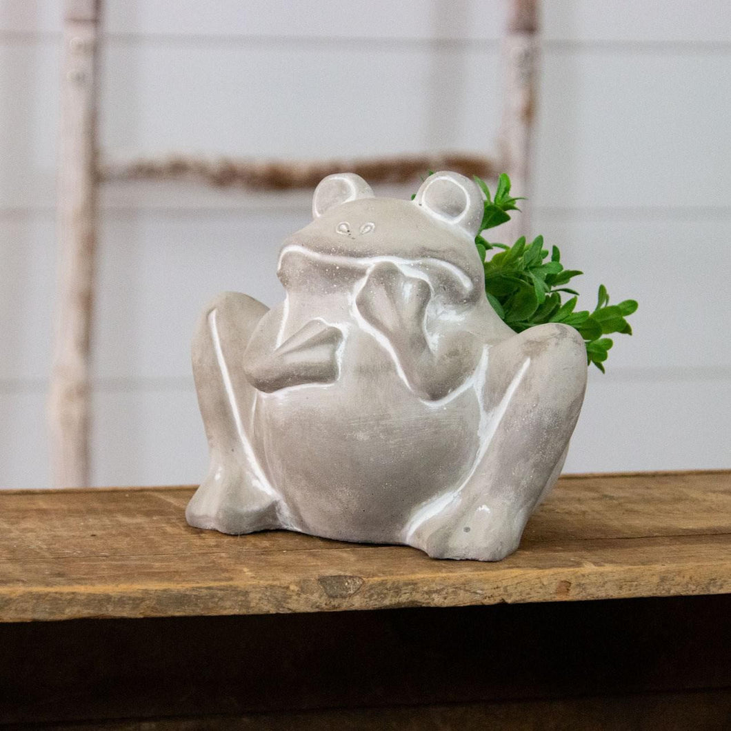Cement Frog Planter