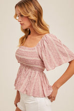 Load image into Gallery viewer, Pink Leslie Embroidered Top