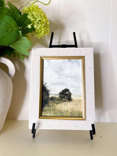 Golden Field Artwork | Linen Gold Lip Frame