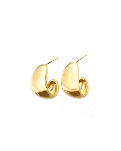 Gold Manon Dome Hoop Earrings