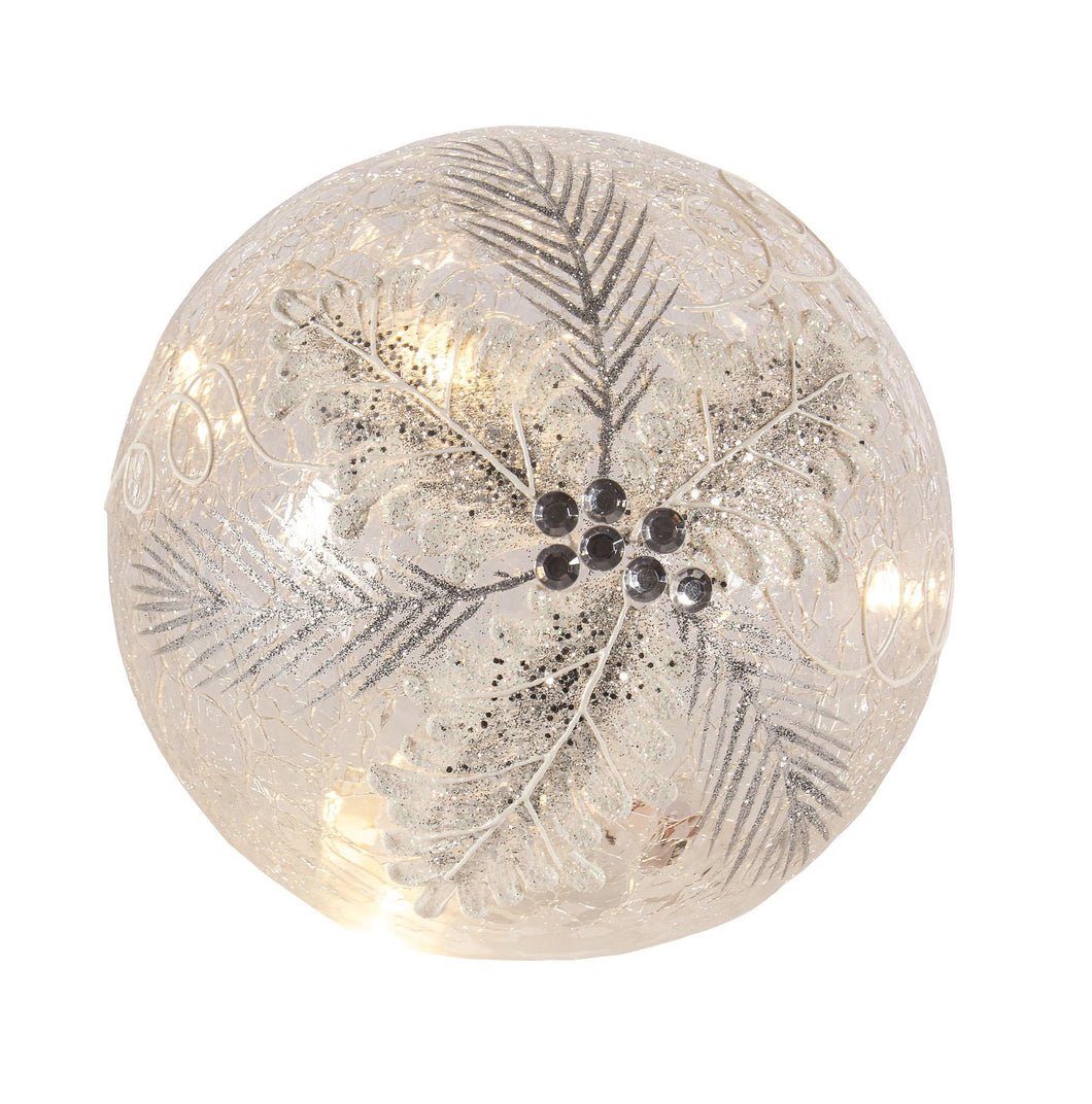 Silver Holly LED Globe