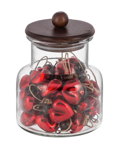 Mini Red Mercury Glass Heart Ornaments