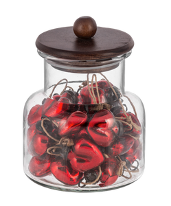 Mini Red Mercury Glass Heart Ornaments