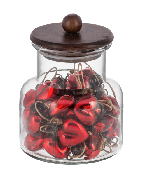 Mini Red Mercury Glass Heart Ornaments