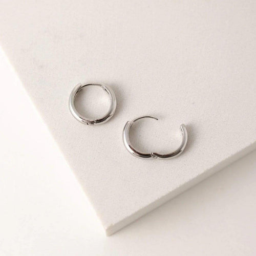 Silver Tube Huggie Earrings
