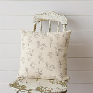 Rabbits & Wildflowers Pillow