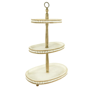 Decorative 3-Tier Tray with Handle