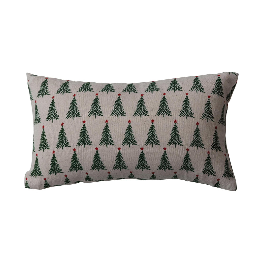 Stonewashed Holiday Tree Lumbar Pillow