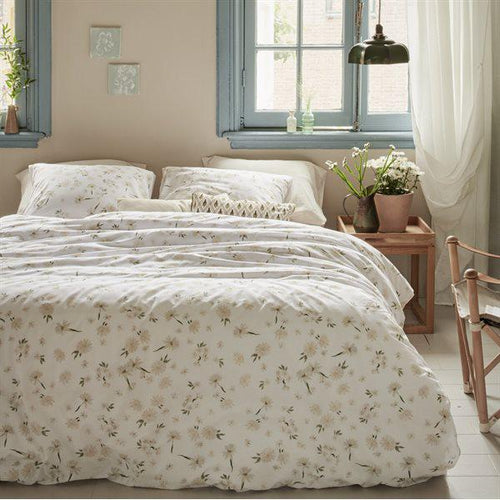 Camomille White Flowered Duvet Cover + Shams