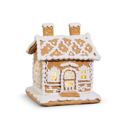 Short Lighted Gingerbread House