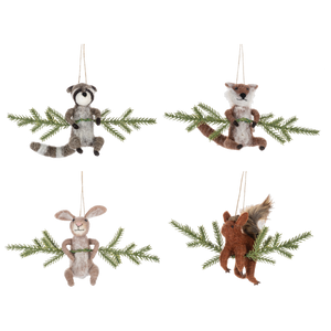 Woodland Animals on Branch Ornaments