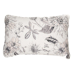 Justina Ivory Quilt + Shams with Flowers