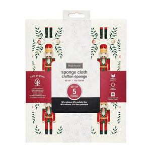 Set of 5 Nutcracker Sponge Cloths