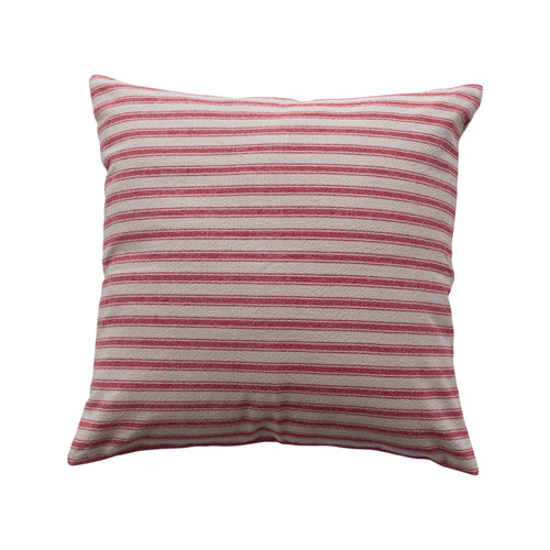 Red Ticking Stripe Pillow