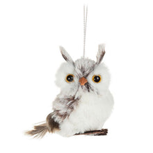 Load image into Gallery viewer, Small Fluffy Brown &amp; White Owl Ornament