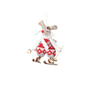 White Scarf Milo Mice Ornament