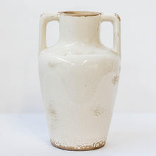 Load image into Gallery viewer, Tall Glazed Cream Handle Vase