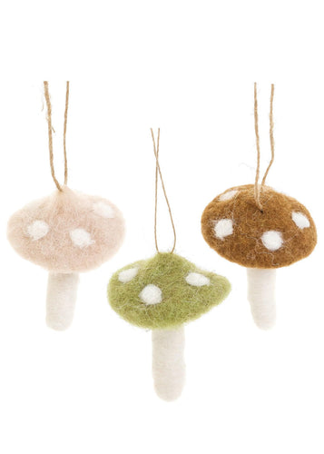 Polka Dot Mushroom Ornaments