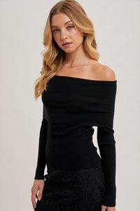 Black Aspen Off Shoulder Top