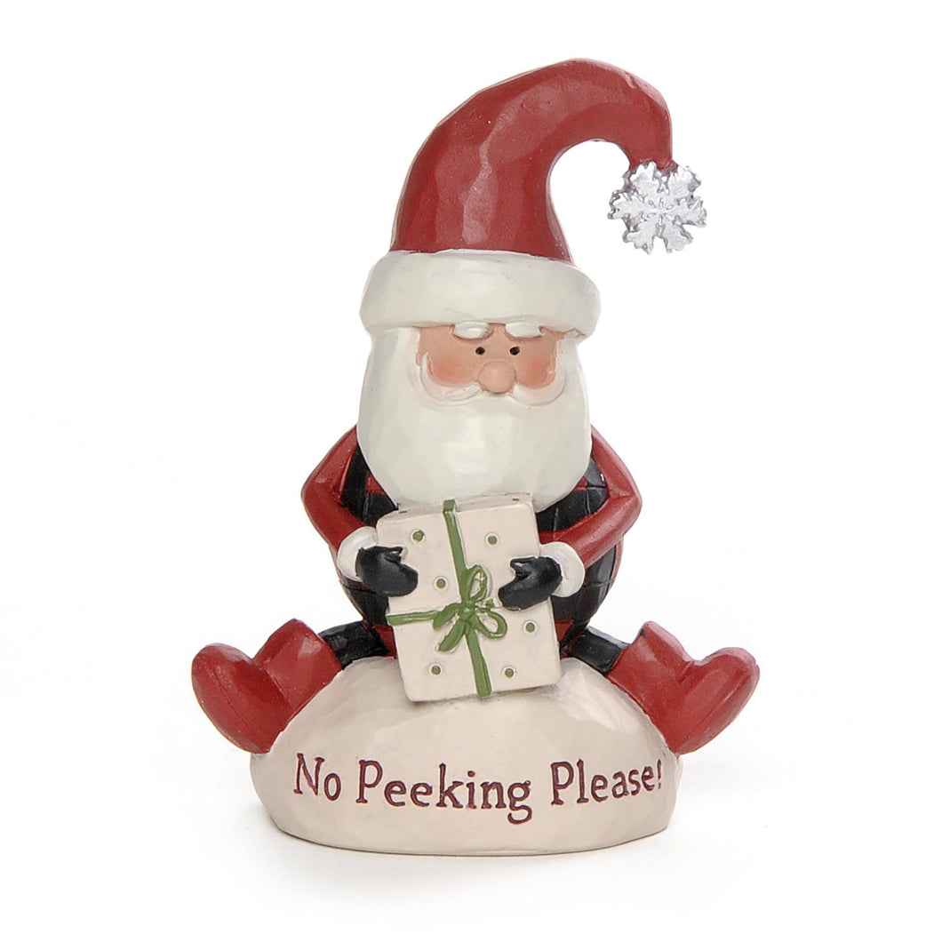 No Peeking Please Santa Figurine