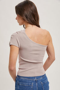 Taupe Veronica Off the Shoulder Top