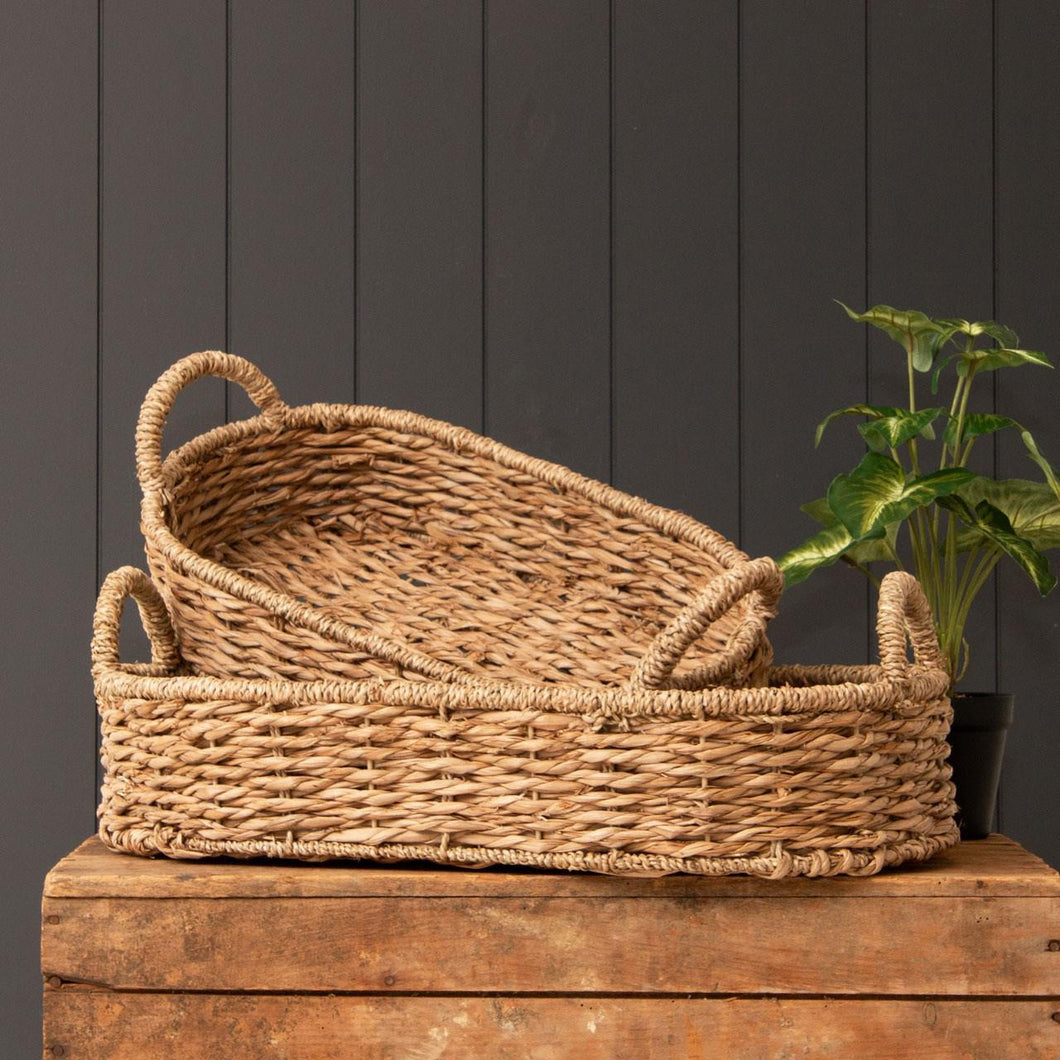 Braided Seagrass Oval Baskets