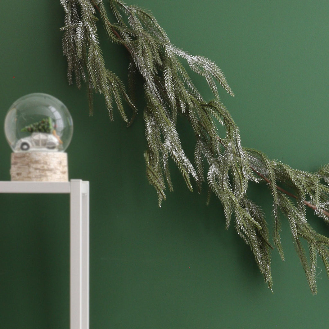 Silver Shimmer Green Garland