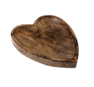 Heartbeat Wooden Tray- Burnt Brown