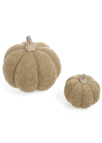 Beige Felt Pumpkin