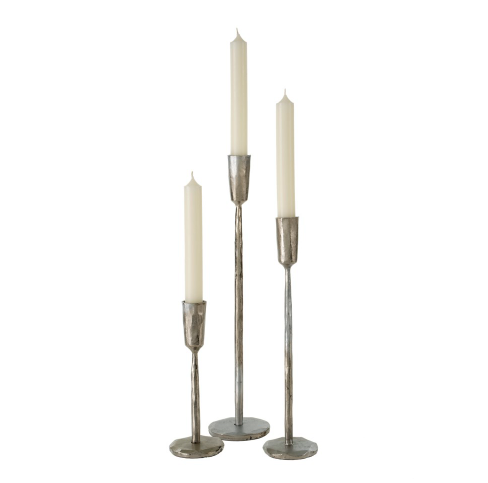 Luna Forged Candle Sticks- Silver