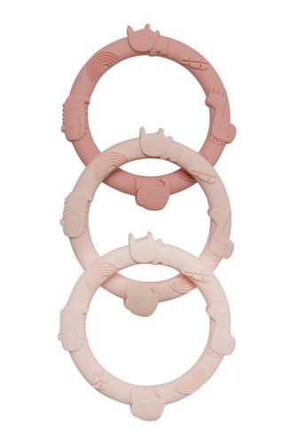 Pink Wild Teething Ring Set