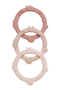 Pink Wild Teething Ring Set