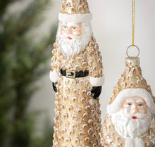Load image into Gallery viewer, Gold Glass Santa Ornaments-2 Styles
